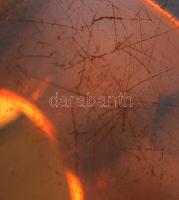 Moser lapra csiszolt váza, jelzéssel, sérüléssel, m: 11 cm