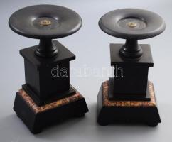 cca 1900 Márvány gyertyatartó pár, feltehetően francia, jelzés nélkül, m: 22 cm