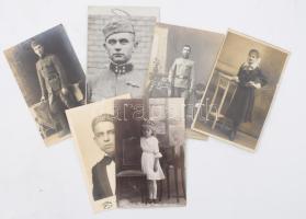 cca 1930-1940 7 darabos fotó tétel, közötte katonák is fotólapok