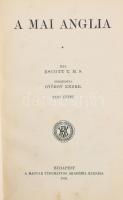 Escott, [Thomas Hay Sweet]: A mai anglia. I-II. köt. Ford.: György Endre. Bp., 1905-1907, MTA, XII+375+(1) p.; XI+(1)+368 p. Kiadói aranyozott gerincű egészvászon-kötés, kissé viseltes borítókkal, helyenként kissé foltos lapokkal, intézményi bélyegzőkkel.