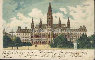 Vienna, Wien; Rathaus / town hall, litho (EK)