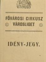 1922 Bp., Fővárosi Cirkusz, Városliget, Idény-jegy Wágner A. Károly hangszerkereskedő részére (újság...