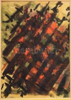 Barta István (1892-1976): Robbanás. Akvarell, papír. Jelezve jobbra lent, fakeretben. 29,5x20,5 cm