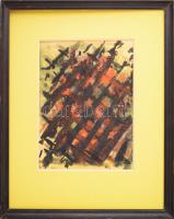 Barta István (1892-1976): Robbanás. Akvarell, papír. Jelezve jobbra lent, fakeretben. 29,5x20,5 cm