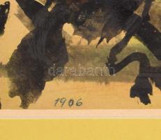 Barta István (1892-1976): Robbanás. Akvarell, papír. Jelezve jobbra lent, fakeretben. 29,5x20,5 cm