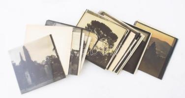 cca 1900 Olaszország Tivoli, Terni, Egy doboz üveg dia pozitív, magyar utazó által készített felvéte...