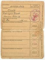 1954 Ratingen (Nyugat-Németország), brit zóna, személyi igazolvány / Britische Zone, Personalausweis