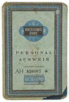 cca 1950 Ratingen (Nyugat-Németország), brit zóna, személyi igazolvány / Britische Zone, Personalausweis