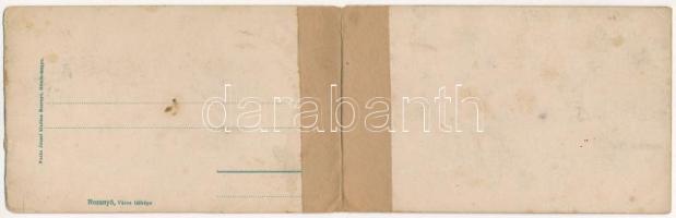 Rozsnyó, Roznava; Kétrészes kinyitható panorámalap. Fuchs József kiadása / 2-tiled folding panoramac...