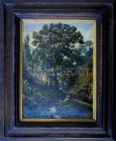 Jelzés nélkül: Erdei jelenet. Olaj, karton, keretben. 24x16 cm