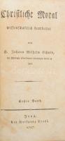 Johann Wilhelm Schmid: Christliche Moral. Erster Band. Jena, 1797, Wolfgang Stahl, LXXX+2+555 p. Korabeli kartonált papírkötés, kissé kopott borítóval, foltos lapokkal.