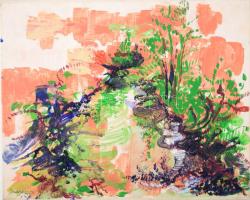 Oravecz Viktória (1969-): Színes kavalkád (cím nélkül). Olaj, vászon. Jelezve balra lent. 40x50 cm