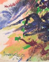 Oravecz Viktória (1969-): Színes kavalkád (cím nélkül). Olaj, vászon. Jelezve balra lent. 40x50 cm