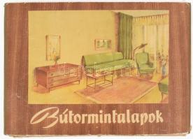 Pomogáts Béla - Szeiffert János: Bútormintalapok. Bp., 1958, KSZK, 1 p.+79 t. Teljes! Kiadói haránt-alakú félvászon mappában, kopott, kissé sérült borítóval, néhány lapon kis sérüléssel, kis foltokkal, egy duplummal.
