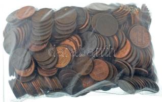 Amerikai Egyesült Államok 1940-2017. 1c bronz és bronzozott Zn "Lincoln" (~1kg) + 1895. 1c...