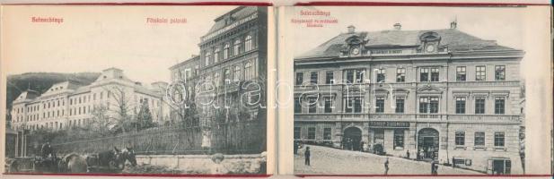 Selmecbánya, Schemnitz, Banská Stiavnica; leporello képeslapfüzet, 12 képpel: látkép, főiskolai palo...
