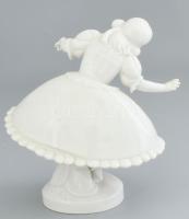 Schwarzburger táncoló lány figura, jelzett, m: 19 cm