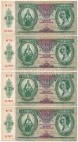 1936. 10P (4x) sorszámkövetők "B 724 017954 - B 724 017957" T:UNC,AU / Hungary 1936. 10 Pe...