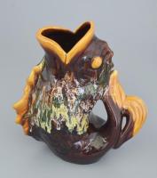 Vallauris mázas halalakú kancsó, jelzett, m: 25 cm