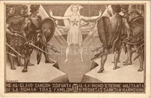 La Espero de L. L. Zamenhof / Esperanto art postcard s: Ernesto Gebauer (gyűrődés / crease)