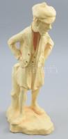 cca 1900/1910 Bernard Bloch Angol lord figura. Mázas kőedény, jelzett, m: 31,5 cm