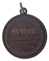 Vatikán 1908. "X. Piusz pápa pontifikátusának avatásának 5. évére" bronz emlékmedál füllel...