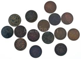 Ausztria 1858B 5/10kr Cu + 1859-1885. 1kr Cu (7x) + Magyarország 1868KB 1kr Cu "Angyalos címer" + 1879-1892. 1kr Cu (6x) "Középcímer" + 1896KB 2f bronz T:F-VG Austria 1858B 5/10 Kreuzer Cu + 1859-1885. 1 Kreuzer Cu (7x) + Hungary 1868KB 1 Kreuzer Cu + 1879-1892. 1 Kreuzer Cu (6x) + 1896KB 2 Fillér bronze C:F-VG