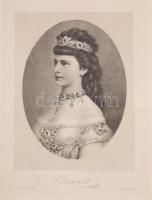 Erzsébet királyné, Rudolf trónörökös, Stefánia főhercegnő arcképei. Heliogravür, karton lapméret 18x...