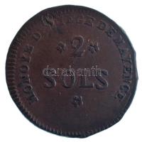 Német Államok / Mainz / Francia Fennhatóság 1793. 2s Cu T:VF / German States / Mainz / French Occupation 1793. 2 Sols Cu C:VF Krause KM#602