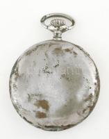 Doxa fém tokos zsebóra, működik, patinás, repedt számlappal, d: 5,5 cm