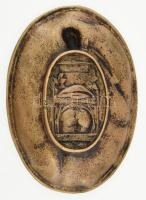 Pajzán jelenetes bronz hamuzó, 15x10 cm