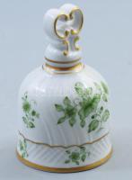 Hollóházi porcelán csengő, jelzett, m: 9 cm
