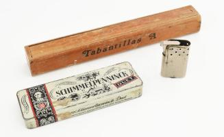 Schimpelnninck és Tabantillas szívardobozok és egy régi öngyújtó