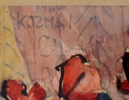 Kozma István (1937-2020): Csendélet 1968, Akvarell, papír Jelzett. 56x46 cm Üvegezett keretben