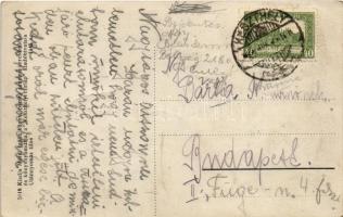 Keszthely, Csolnakázó (Csónakázó) egylet klubháza. Mérei Ignác kiadása (gyűrődés / crease)