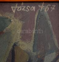 Józsa János (1936-2016): Csendélet festőecsetekkel, 1967. Olaj, farost. Jelezve jobbra fent. Üvegeze...