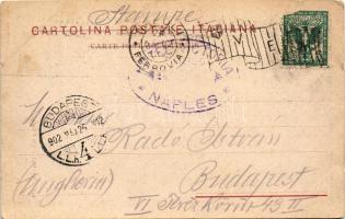 1902 Naples, Napoli; Via Chiaia. Foto Brogi, Richter &amp; Co. / street, shops, market (small te...