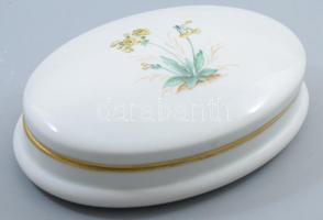 Augarten virágmintás bonbonier, jelzett, kézzel festett, hibátlan, 19x13 cm