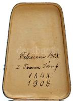 1908. "Katonai Jubileumi Kereszt" aranyozott bronz kitüntetés eredeti mellszalagon, korabe...