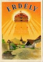 1940 Erdélyi részek visszacsatolásának emlékére. Megjöttünk testvérek! Hozzuk a szívünket, de ha kell, Erdélyért adjuk a vérünket! / entry of the Hungarian troops to Transylvania, irredenta propaganda s: Németh N. + "1940 Kolozsvár visszatért" So. Stpl. (EK)