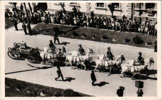 1939 Beregszász, Beregovo, Berehove; az Országjáró Szent Jobb, Szent István Jubileumi Év 1038-1938 / Holy Right Procession + "A Szent Jobb országjárása 1939.V.14. Beregszász" So. Stpl (EK)