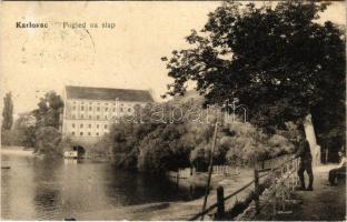1918 Károlyváros, Karlovac; Pogled na slap. L. Reich / látkép, vízesés, tó / general view, waterfall, lake (EK)