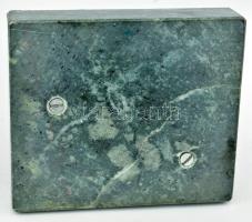 ef. Zámbó István (1950-): Beszéd a gyermekkorról. Részben patinázott bronz, márvány talapzaton, jelz...