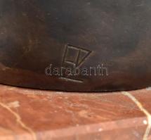 ef. Zámbó István (1950-): Brazil tangás torzó. Részben patinázott bronz, márvány talapzaton. Kissé p...