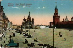 Moscow, Moscou, Moszkva; Vue de la Place Rouge / square + "2/1. SZÁMÚ NÉPFÖLKELŐ TEHERHORDÓ OSZTAG PARANCSNOKSÁGA" (worn corners)