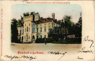 1902 Lovosice, Lobositz; Knizeci restaurace na Privoze, sídlo ceskych spolku / restaurant, villa (fl)