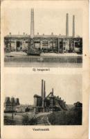 Ózd, Új hengermű, vasolvasztók, gyár, iparvasút (vágott / cut)