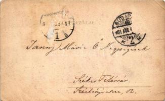 1901 Budapest XII. Svábhegy, Báró Eötvös József szobor. Biró Albert műintézete kiadása (szakadás / t...