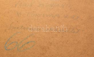 Vadon B jelzéssel: Napos utca. Olaj, farost. Dekoratív fakeretben. 35×50 cm