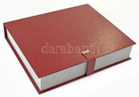 Könyv formájú éremtartó kazetta, 6db kivehető tálcával, egyenként 16db ~60mm-es- összesen 96db férőh...